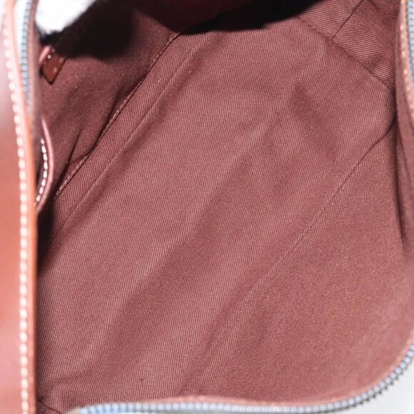 CELINE C Macadam Canvas Shoulder Bag Suede Leather Blue Gold Auth - Picture 14 of 16